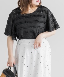 CLETTE（クレット）の「CLETTEオリジナル前後2WAYフリルレースプルオーバー（Tシャツ/カットソー）」