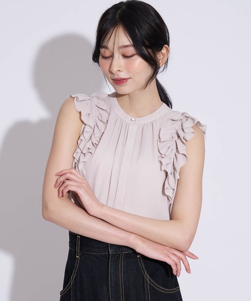 NOELA（ノエラ）の「袖フリルノースリブラウス（シャツ/ブラウス・レディース・オフホワイト/ベージュ/パープル・フリー）」の20枚目の写真