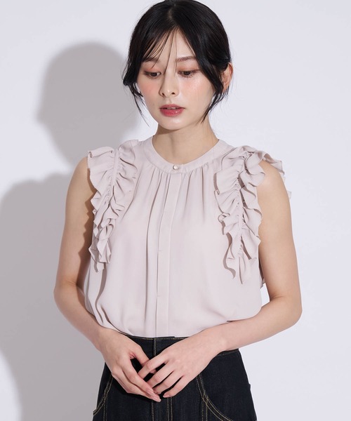 NOELA（ノエラ）の「袖フリルノースリブラウス（シャツ/ブラウス・レディース・オフホワイト/ベージュ/パープル・フリー）」の21枚目の写真