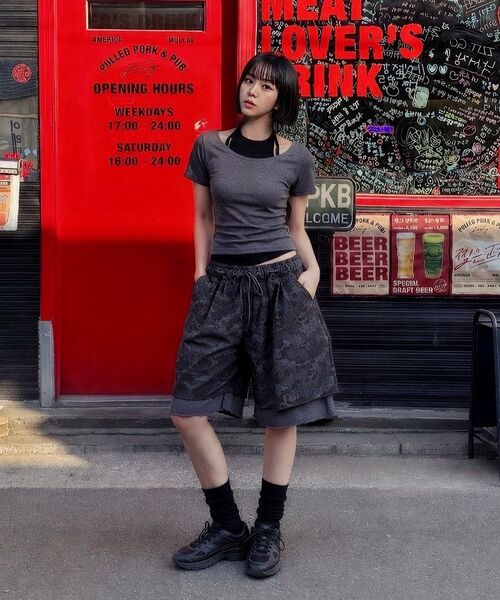 A NOTHING(アナッシング)の「VINTAGE CAMO LAYERED 1/2 PANTS (Khaki)(その他パンツ・レディース・その他・MEDIUM/LARGE)」の4枚目の写真