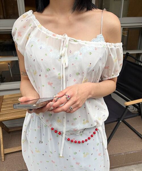 SINOON（シヌーン）の「Pale Flower Long One-Piece (Pink)（ワンピース・レディース・PINK・FREE）」の6枚目の写真