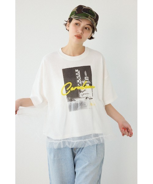 RODEO CROWNS WIDE BOWL(ロデオクラウンズワイドボウル)の「チュールドッキングトップス(その他トップス・レディース・ブラック/オフホワイト・FREE)」の8枚目の写真