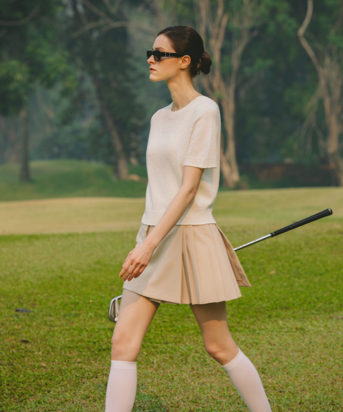 OBER GOLF(オーベルゴルフ)の「テクスチャーブークレニット(アイボリー)(Tシャツ/カットソー・レディース・アイボリー・FREE)」の3枚目の写真