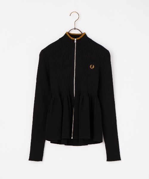 FRED PERRY（フレッドペリー）の「[FRED PERRY/フレッドペリー] ジップスルー ペプラムニットカーディガン（カーディガン/ボレロ・レディース・ブラック・10）」の14枚目の写真
