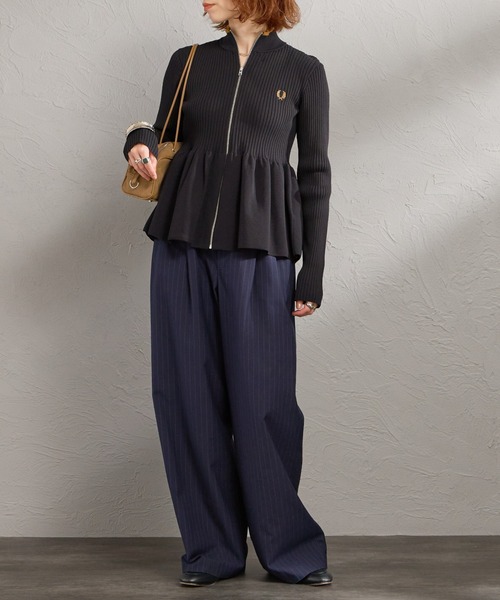 FRED PERRY（フレッドペリー）の「[FRED PERRY/フレッドペリー] ジップスルー ペプラムニットカーディガン（カーディガン/ボレロ・レディース・ブラック・10）」の17枚目の写真