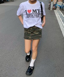 ハートモチーフLOVEデザイン半袖Tシャツ