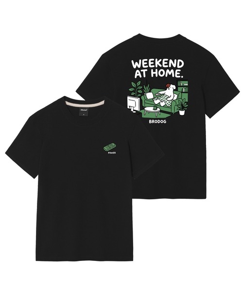 OKSTAR(オクスター)の「週末ブロドッグ半袖Tシャツ(Tシャツ/カットソー・レディース・ホワイト/ブラック・SMALL/MEDIUM/LARGE/X-LARGE/2XL/3XL/4XL)」の2枚目の写真