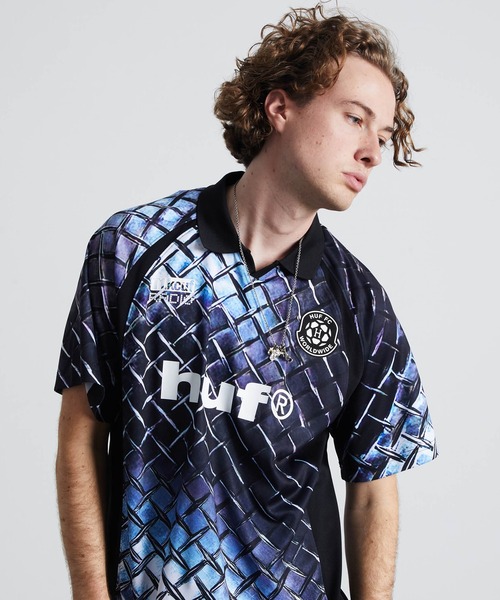 HUF(ハフ)の「DIAMOND PLATE JERSEY(ジャージ・メンズ・ブラック・M/S)」の2枚目の写真