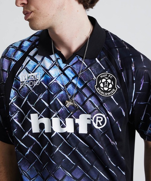 HUF(ハフ)の「DIAMOND PLATE JERSEY(ジャージ・メンズ・ブラック・M/S)」の4枚目の写真