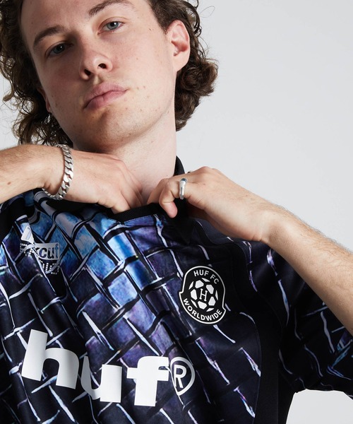 HUF(ハフ)の「DIAMOND PLATE JERSEY(ジャージ・メンズ・ブラック・M/S)」の5枚目の写真