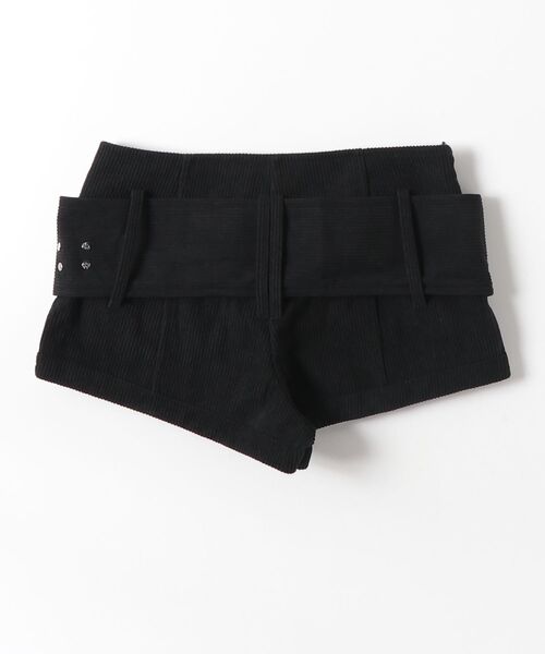 tinkerend（ティンカーエンド）の「Wide Belt Corduroy Shorts / ワイドベルトコーデュロイショーツ（スウェットパンツ・レディース・ブラック/ホワイト・1/2）」の17枚目の写真