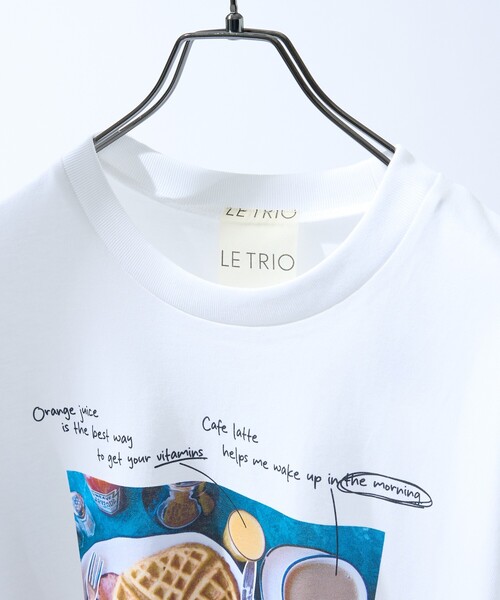ABAHOUSE(アバハウス)の「WEEKEND BREAKFAST プリントTシャツ / オーバーサイズ/ LE TRIO ABAHOUSE(Tシャツ/カットソー・メンズ・ホワイト・48/46)」の5枚目の写真