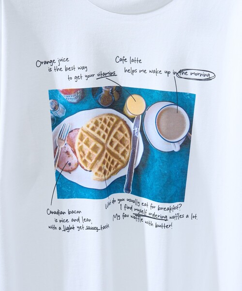 ABAHOUSE(アバハウス)の「WEEKEND BREAKFAST プリントTシャツ / オーバーサイズ/ LE TRIO ABAHOUSE(Tシャツ/カットソー・メンズ・ホワイト・48/46)」の6枚目の写真