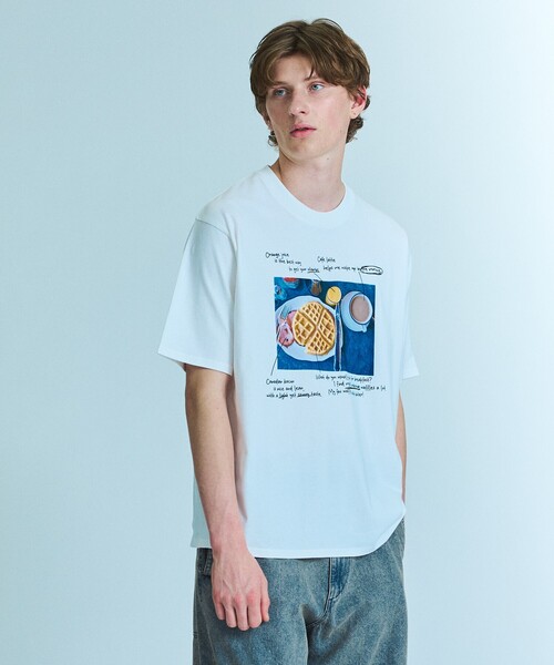 ABAHOUSE(アバハウス)の「WEEKEND BREAKFAST プリントTシャツ / オーバーサイズ/ LE TRIO ABAHOUSE(Tシャツ/カットソー・メンズ・ホワイト・48/46)」の9枚目の写真