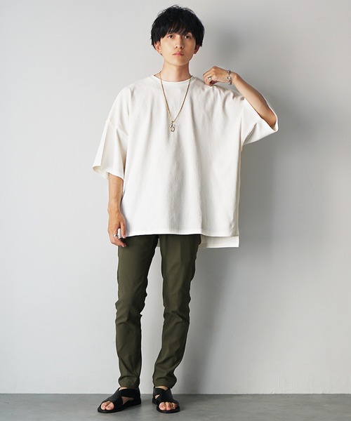 MinoriTY(マイノリティ)の「【MinoriTY】ワッフルビッグドルマンスリットトレーナー(6分袖) メンズ 夏服 ユニセックス(Tシャツ/カットソー・メンズ・ブラック/グレー/アイボリー/ホワイト系その他/グレー系その他/ブラック系その他・S/L/M)」の17枚目の写真