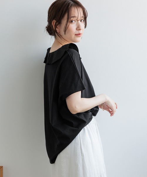 studio CLIP(スタディオクリップ)の「【GOOD PRICE】フリルカラーフレンチプルオーバー(Tシャツ/カットソー・レディース・ブラック/グレー/オフホワイト/ネイビー・FREE)」の13枚目の写真