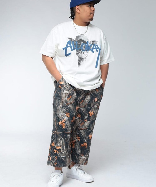 SAKAZEN(サカゼン)の「Tシャツ 半袖 メンズ 大きいサイズ キリン×ロゴプリント クルーネック カットソー ALL OKAY オールオーケー(Tシャツ/カットソー・メンズ・ブラック/ホワイト・3XL/2XL/LL)」の5枚目の写真