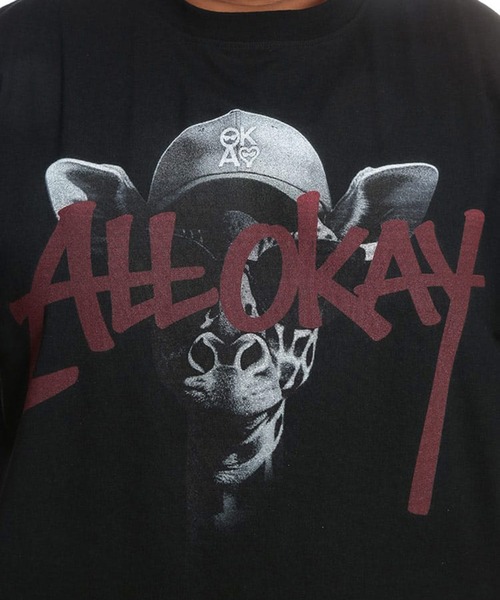 SAKAZEN(サカゼン)の「Tシャツ 半袖 メンズ 大きいサイズ キリン×ロゴプリント クルーネック カットソー ALL OKAY オールオーケー(Tシャツ/カットソー・メンズ・ブラック/ホワイト・3XL/2XL/LL)」の9枚目の写真