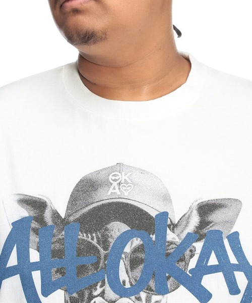 SAKAZEN(サカゼン)の「Tシャツ 半袖 メンズ 大きいサイズ キリン×ロゴプリント クルーネック カットソー ALL OKAY オールオーケー(Tシャツ/カットソー・メンズ・ブラック/ホワイト・3XL/2XL/LL)」の12枚目の写真