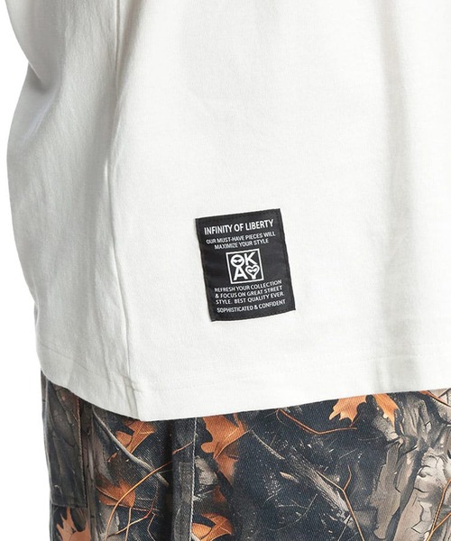 SAKAZEN(サカゼン)の「Tシャツ 半袖 メンズ 大きいサイズ キリン×ロゴプリント クルーネック カットソー ALL OKAY オールオーケー(Tシャツ/カットソー・メンズ・ブラック/ホワイト・3XL/2XL/LL)」の15枚目の写真