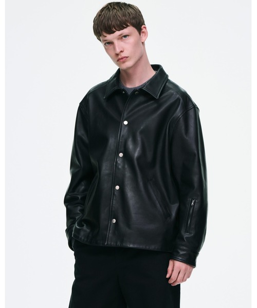 SOPHNET.(ソフネット)の「LEATHER COACH BLOUSON(ブルゾン・メンズ・ブラック・2/1/5/4/3)」の2枚目の写真