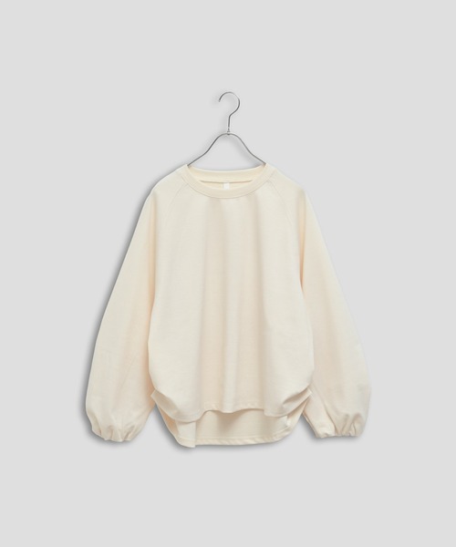 Kelen(ケレン)の「「KELEN / ケレン」ラグランスリーブタックデザイン ポンチトップス(Tシャツ/カットソー・レディース・アイボリー/ダークパープル/ブラック/チャコールグレー・S/M)」の2枚目の写真