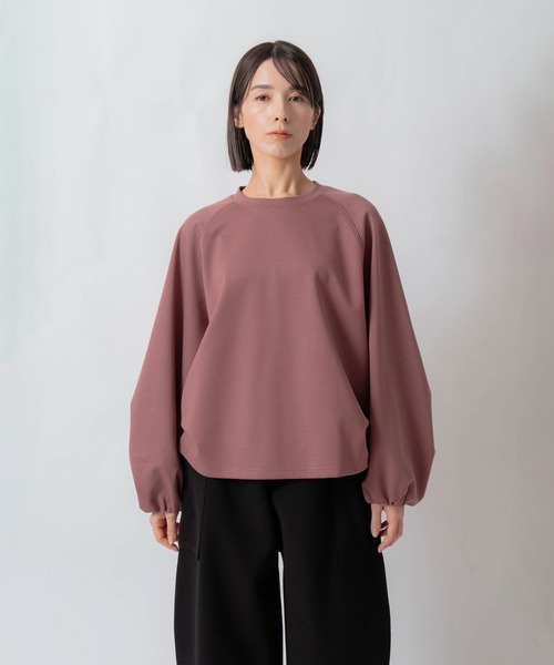 Kelen(ケレン)の「「KELEN / ケレン」ラグランスリーブタックデザイン ポンチトップス(Tシャツ/カットソー・レディース・アイボリー/ダークパープル/ブラック/チャコールグレー・S/M)」の1枚目の写真