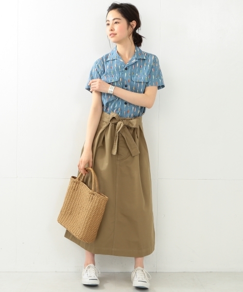 BEAMS BOY（ビームスボーイ）の「BEAMS BOY / ルアー プリント 開襟シャツ（シャツ/ブラウス・レディース・ホワイト/ネイビー・ONE SIZE）」の3枚目の写真