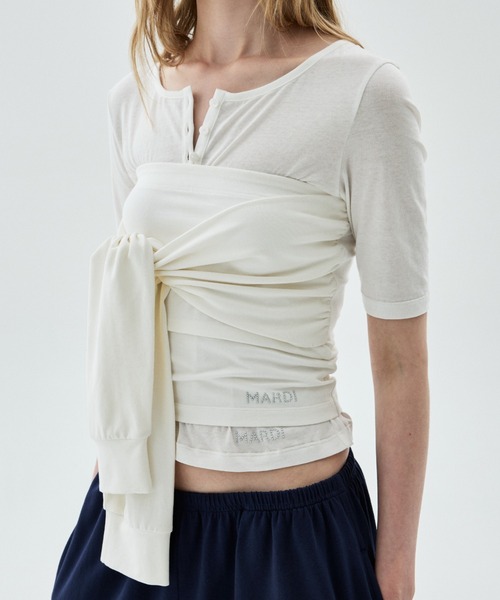 Mardi Mercredi(マルディメクルディ)の「TUBE TOP TIE DETAIL 2WAY / チューブ トップ タイ ディテール 2WAY(チューブトップ・レディース・グレー/ネイビー/アイボリー/ブラック・FREE)」の17枚目の写真