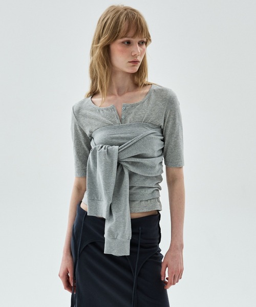 Mardi Mercredi(マルディメクルディ)の「TUBE TOP TIE DETAIL 2WAY / チューブ トップ タイ ディテール 2WAY(チューブトップ・レディース・グレー/ネイビー/アイボリー/ブラック・FREE)」の10枚目の写真