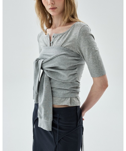 Mardi Mercredi(マルディメクルディ)の「TUBE TOP TIE DETAIL 2WAY / チューブ トップ タイ ディテール 2WAY(チューブトップ・レディース・グレー/ネイビー/アイボリー/ブラック・FREE)」の12枚目の写真