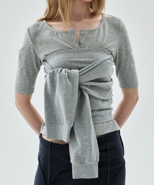 Mardi Mercredi(マルディメクルディ)の「TUBE TOP TIE DETAIL 2WAY / チューブ トップ タイ ディテール 2WAY(チューブトップ・レディース・グレー/ネイビー/アイボリー/ブラック・FREE)」の11枚目の写真