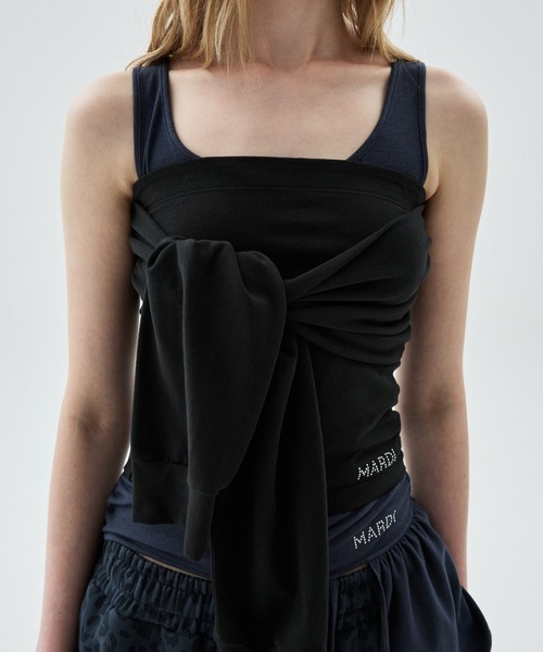 Mardi Mercredi(マルディメクルディ)の「TUBE TOP TIE DETAIL 2WAY / チューブ トップ タイ ディテール 2WAY(チューブトップ・レディース・グレー/ネイビー/アイボリー/ブラック・FREE)」の7枚目の写真