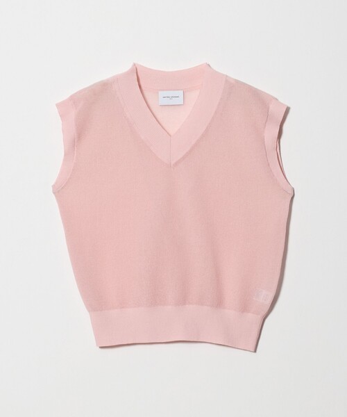 UNITED ARROWS(ユナイテッドアローズ)の「ミニ Vネック フレンチスリーブ ニット ‐ウォッシャブル‐(ベスト・レディース・グレー系/ライトピンク/ブラウン系・FREE)」の3枚目の写真