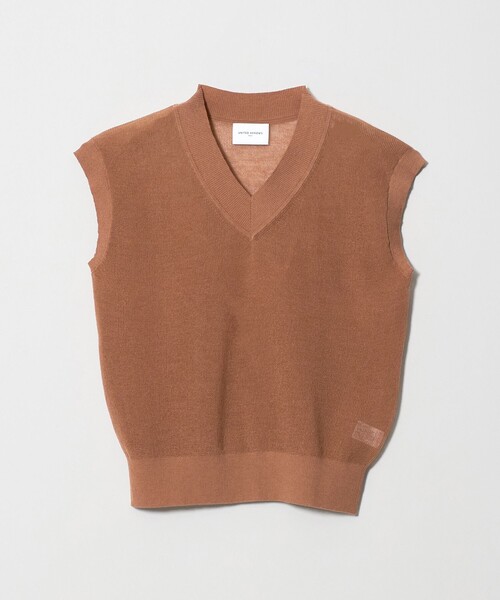 UNITED ARROWS（ユナイテッドアローズ）の「ミニ Vネック フレンチスリーブ ニット ‐ウォッシャブル‐（ベスト・レディース・グレー系/ライトピンク/ブラウン系・FREE）」の21枚目の写真