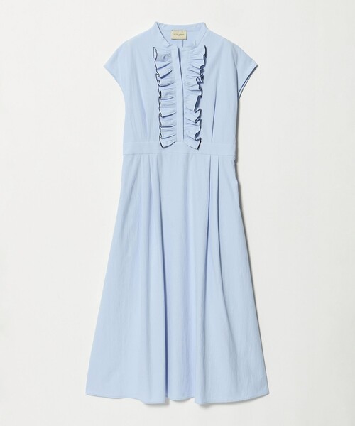 UNITED ARROWS(ユナイテッドアローズ)の「メロー フリル スキッパー ワンピース ‐防シワ 吸水速乾 UVカット 遮熱性 接触冷感‐(ワンピース・レディース・ネイビー/ライトブルー・36/38)」の1枚目の写真