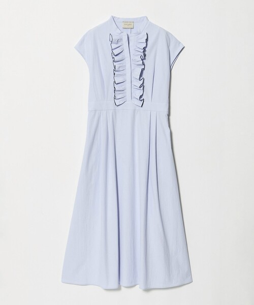 UNITED ARROWS（ユナイテッドアローズ）の「メロー フリル スキッパー ワンピース ‐防シワ 吸水速乾 UVカット 遮熱性 接触冷感‐（ワンピース・レディース・ネイビー/ライトブルー・36/38）」の15枚目の写真