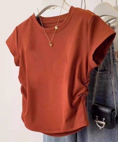 NANEA(ナネア)の「ウエストシャーリングクルーT(Tシャツ/カットソー・レディース・オレンジ/グレー/ブラック/ホワイト・X-LARGE/LARGE)」の8枚目の写真