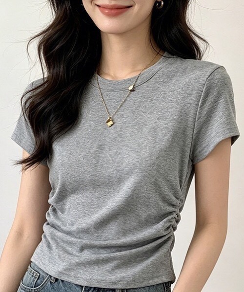 NANEA(ナネア)の「ウエストシャーリングクルーT(Tシャツ/カットソー・レディース・オレンジ/グレー/ブラック/ホワイト・X-LARGE/LARGE)」の11枚目の写真
