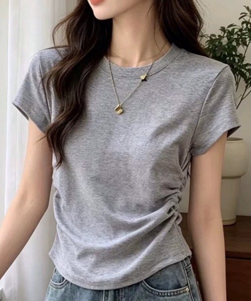 NANEA(ナネア)の「ウエストシャーリングクルーT(Tシャツ/カットソー・レディース・オレンジ/グレー/ブラック/ホワイト・X-LARGE/LARGE)」の10枚目の写真