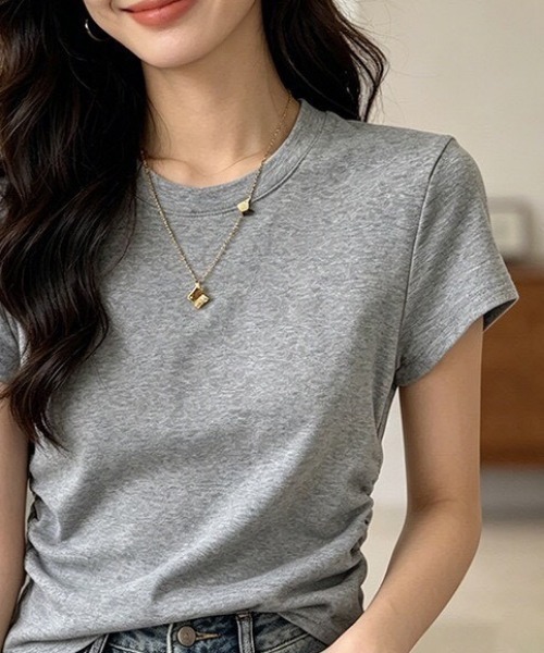 NANEA(ナネア)の「ウエストシャーリングクルーT(Tシャツ/カットソー・レディース・オレンジ/グレー/ブラック/ホワイト・X-LARGE/LARGE)」の12枚目の写真