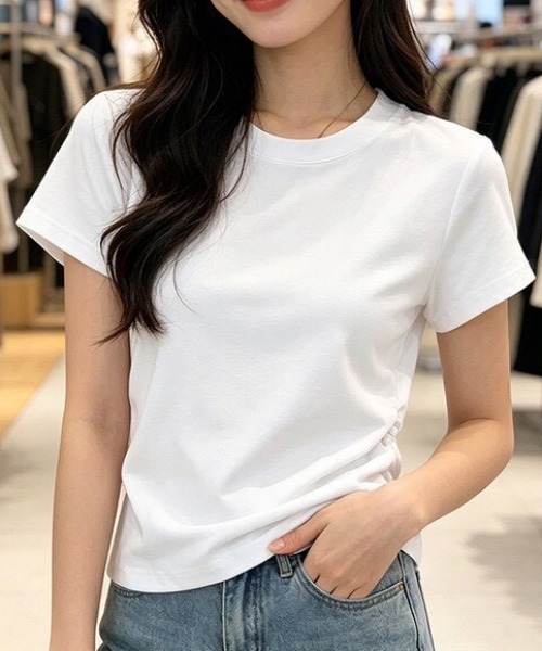 NANEA(ナネア)の「ウエストシャーリングクルーT(Tシャツ/カットソー・レディース・オレンジ/グレー/ブラック/ホワイト・X-LARGE/LARGE)」の17枚目の写真