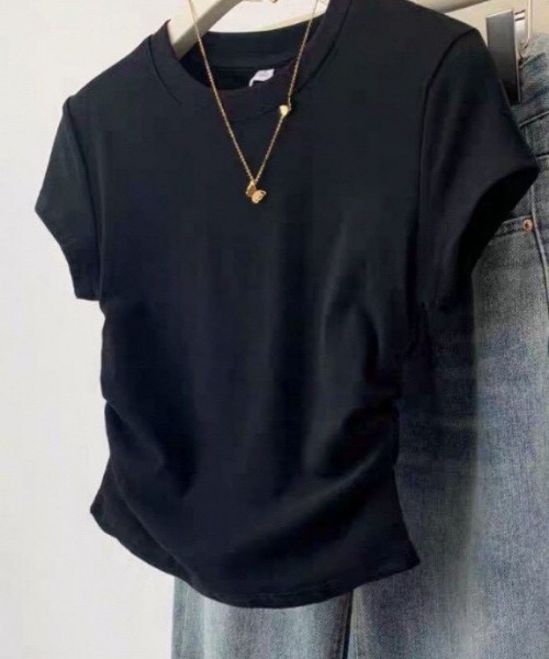 NANEA(ナネア)の「ウエストシャーリングクルーT(Tシャツ/カットソー・レディース・オレンジ/グレー/ブラック/ホワイト・X-LARGE/LARGE)」の6枚目の写真