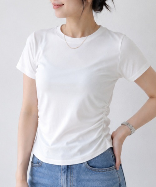 NANEA(ナネア)の「ウエストシャーリングクルーT(Tシャツ/カットソー・レディース・オレンジ/グレー/ブラック/ホワイト・X-LARGE/LARGE)」の22枚目の写真