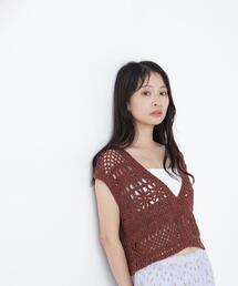 N.（N. Natural Beauty Basic） | カギバリ編み風ニットベスト(ベスト)