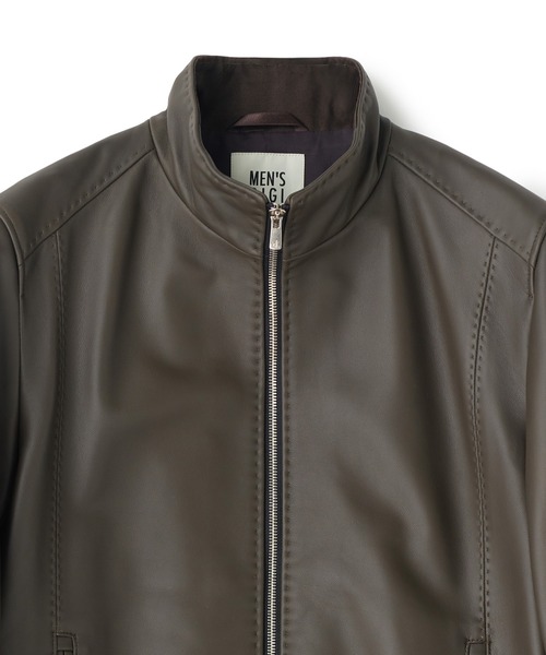 MEN'S BIGI(メンズビギ)の「エクセラファスナー ラムレザージャケット(ライダースジャケット・メンズ・ネイビー/ブラック/カーキ・01/03/02/04)」の14枚目の写真