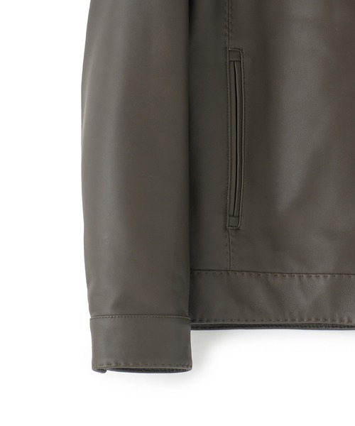 MEN'S BIGI(メンズビギ)の「エクセラファスナー ラムレザージャケット(ライダースジャケット・メンズ・ネイビー/ブラック/カーキ・01/03/02/04)」の18枚目の写真