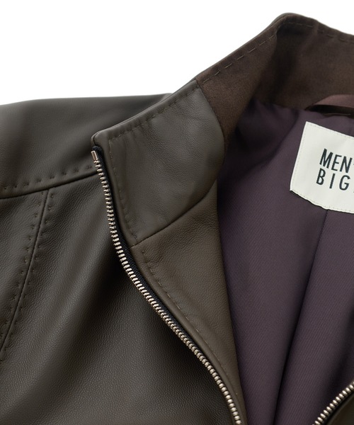 MEN'S BIGI(メンズビギ)の「エクセラファスナー ラムレザージャケット(ライダースジャケット・メンズ・ネイビー/ブラック/カーキ・01/03/02/04)」の15枚目の写真