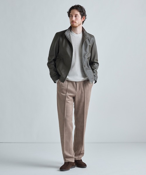 MEN'S BIGI(メンズビギ)の「エクセラファスナー ラムレザージャケット(ライダースジャケット・メンズ・ネイビー/ブラック/カーキ・01/03/02/04)」の9枚目の写真