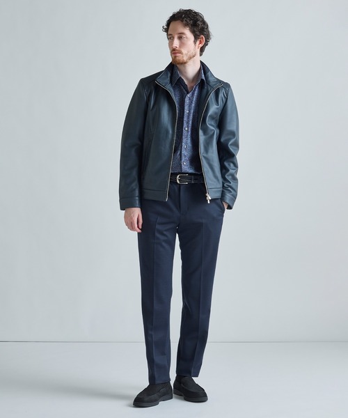 MEN'S BIGI(メンズビギ)の「エクセラファスナー ラムレザージャケット(ライダースジャケット・メンズ・ネイビー/ブラック/カーキ・01/03/02/04)」の10枚目の写真